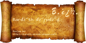 Baráth Árpád névjegykártya